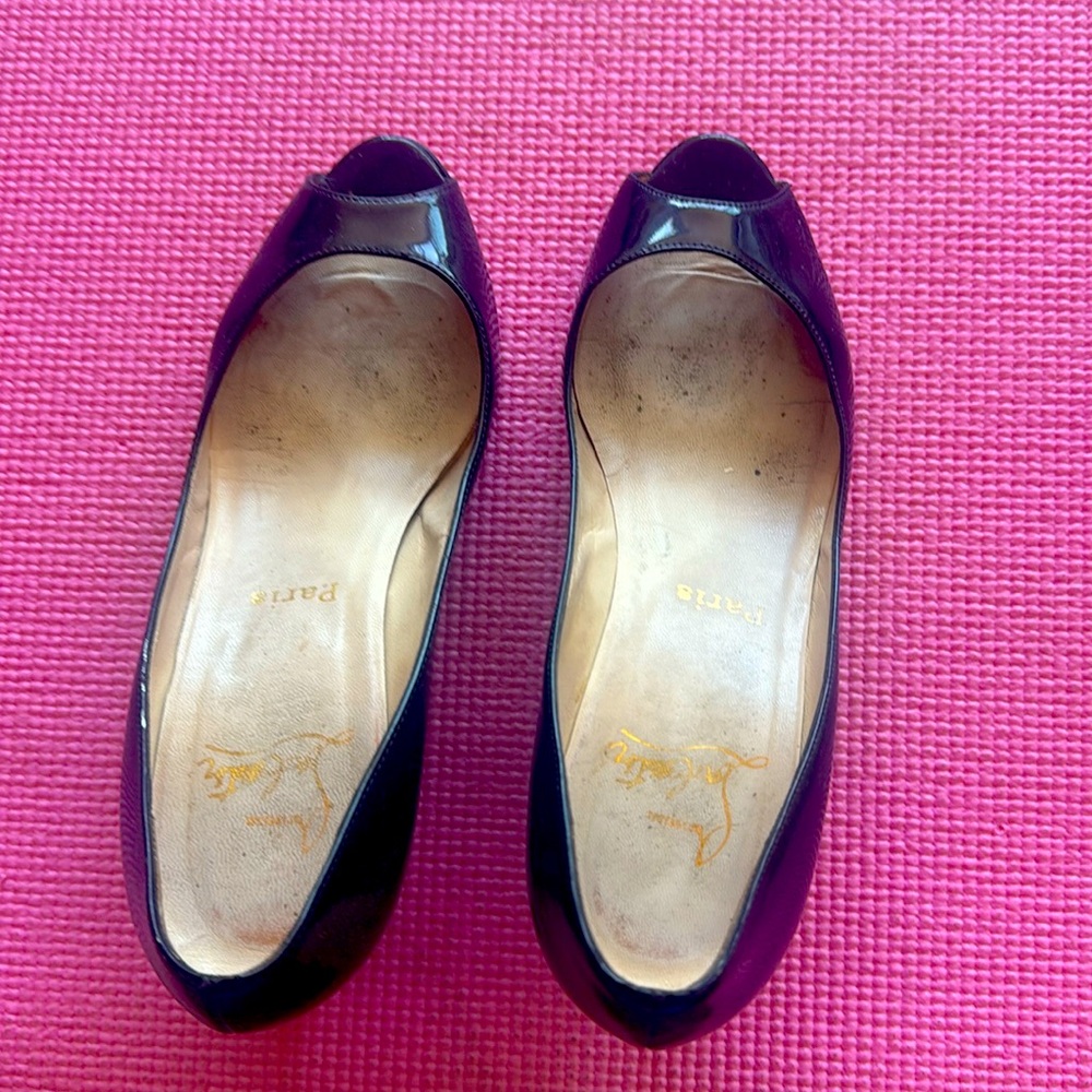 Black Patent Peep Toe Fabulous Day to Night, Jeans to Black Dress!